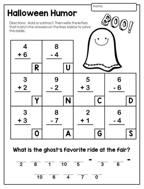 2nd Grade Worksheets Best Coloring Pages For Kids Halloween Math