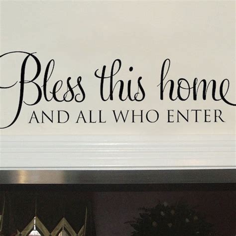 Bless This Home And All Who Enter Wall Decal Entryway Wall Etsy