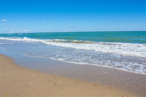 Adriatic Sea Coast View Seashore Of Italy Summer Sandy Beach With