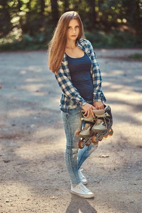 Portrait Of A Beautiful Girl With Long Hair Wearing Fleece Shirt And