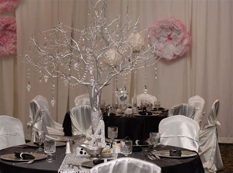 Silver Manzanita Tree Centerpiece With Crystals And Pearls Perfect For