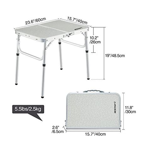 Redcamp Small Folding Table Adjustable Height 236x157x10219