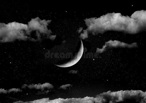 The Moon In The Night Sky Stock Illustration Illustration Of Lunar