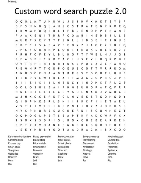 Custom Word Search Puzzles Custom Word Search Puzzles