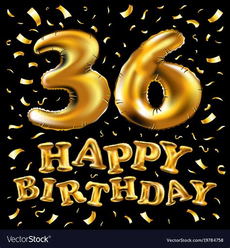 Happy Birthday 36 Years Anniversary Joy Royalty Free Vector