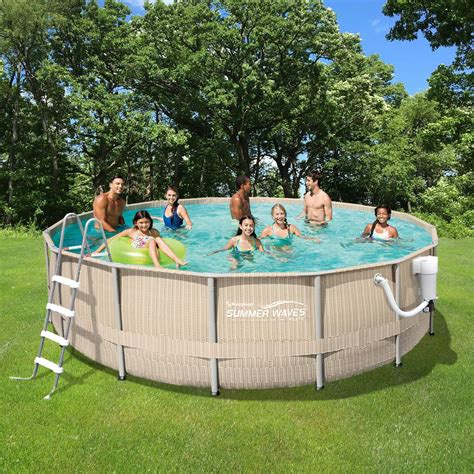 This is a short review of my summer waves elite pool that i purchased 3 months ago. Summer Waves Elite Light Wicker 15 ft. Round 48 in. D ...