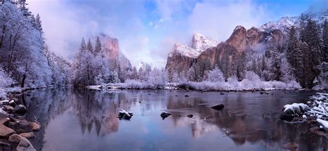 5392417 6000x4008 Nature Cathedral Rock Winter Lake Hill Yosemite