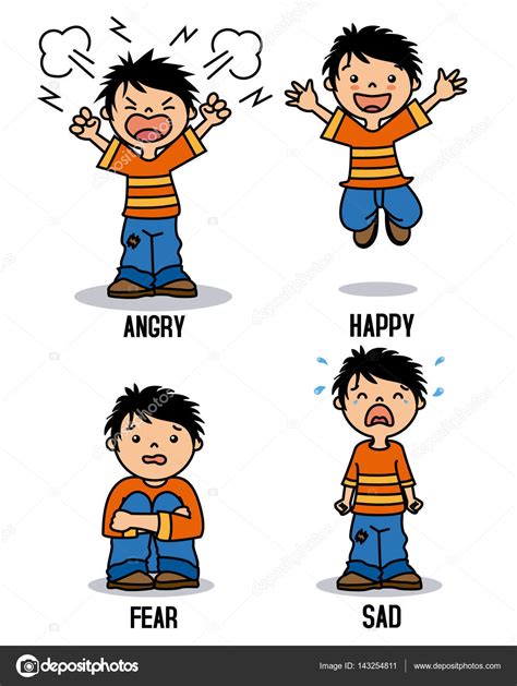 Boy Emoticon Showing Different Emotions Stock Vector Image By ©sbego