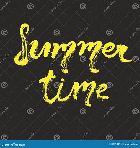 Hand Drawn Lettering Summer Time Stock Vector Illustration Of