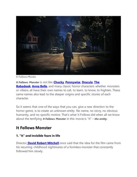 It Follows Monster What Does The Monster Represent Pdf