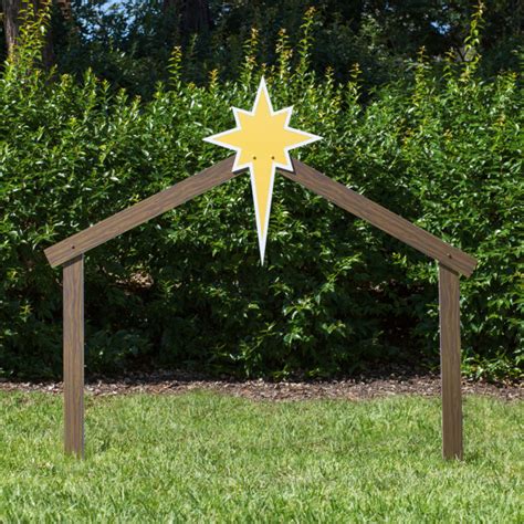 Largeoutdoornativitystableincolor Outdoor Nativity Store