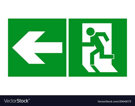 Safe Sign Exit Icon Emergency Exit Green Vector Image