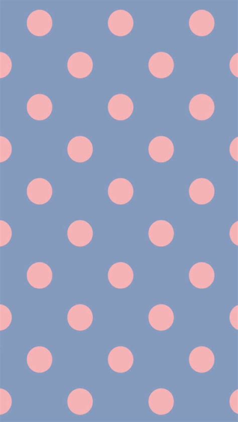 Pink Polka Dots Blue Background Wallpaper Phone