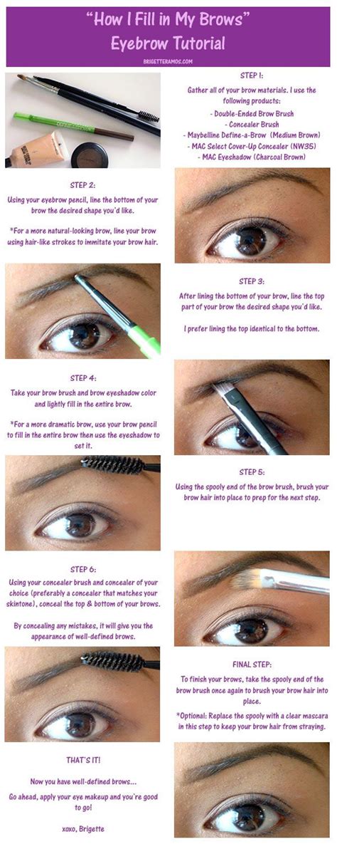 Use a slanted brow brush along with brow powder to fill how. How to Fill in Eyebrows Having a strong eyebrow look is so ...