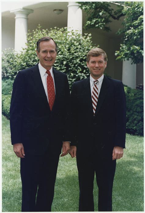 President George H W Bush And Vice President Dan Quayle Pose Together