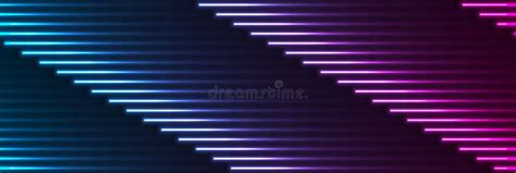 Tech Abstract Background With Blue Purple Neon Laser Lines Stock