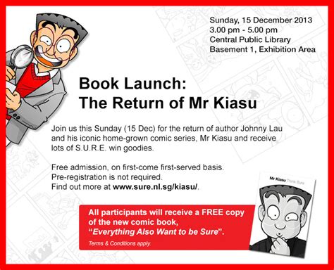 Mr Kiasu Returns Comic Book Launch Nlb Free Signed Limited Edition