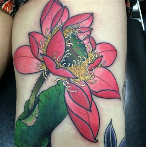 Pretty lotus tattoo on thigh. 21+ Lotus Flower Tattoo Designs, Ideas | Design Trends ...