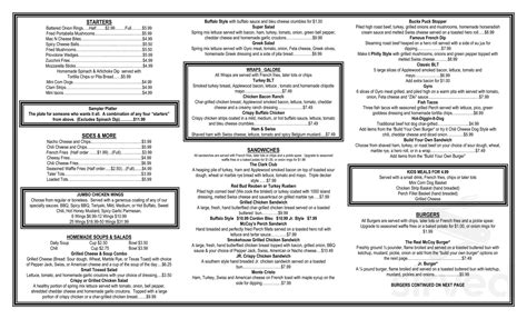 McCoy Creek Tavern menus in Buchanan, Michigan, United States