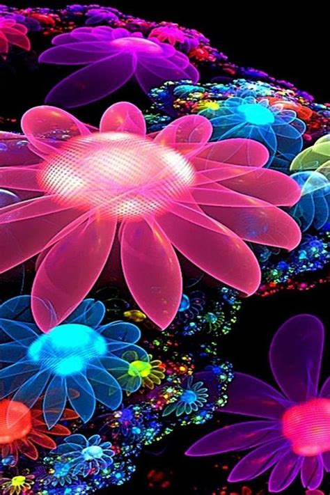 3d Neon Flowers Wallpaper Iphone Best Iphone Wallpaper Flower
