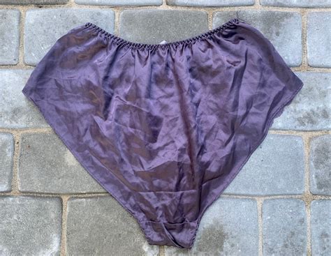 vintage 80s panties underwear high leg waisted purple lace etsy