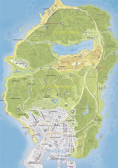 Large Detailed Road Map Of Gta Games Mapsland Maps Of The World