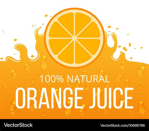 Natural Orange Juice Label Template Royalty Free Vector