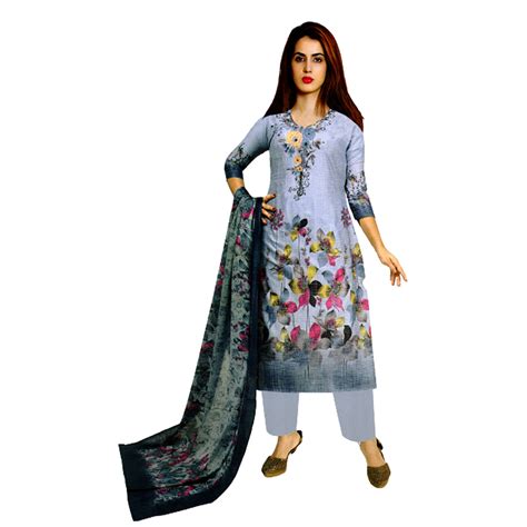 Unstitched Cotton Salwar Kameez For Women Multicolor D7602