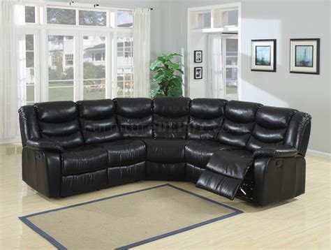 Martello grey fabric 3 + 2 + 1 sofa set manual recliners with black detailing. Black Durable Bonded Leather Modern Reclining Sectional Sofa