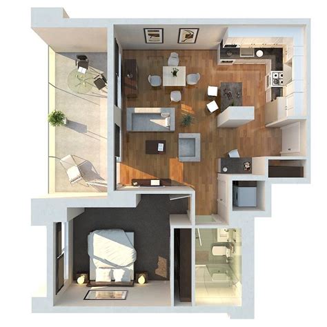 Floor plans featuring one bedroom apartments in houston. 50 One "1" Bedroom Apartment/House Plans | Architecture ...