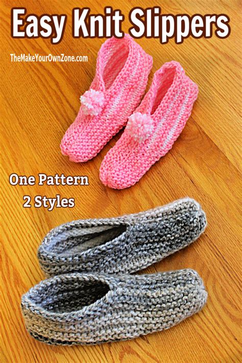 Knit One Piece Slippers Free Knitting Pattern Video Knitting