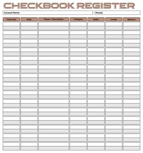 Printable Check Register Printable Checks Checkbook Register Budgeting Tools Free Printables