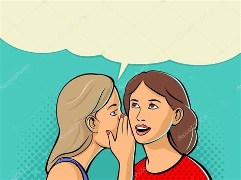 Woman Whispering Gossip Or Secret To Her Friend Two Talking Friends ⬇ Vector Image By