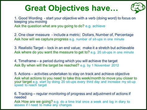 Great Objectives 6 Questions To Get Objectives Right