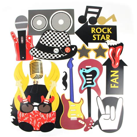 Nothing says rock 'n' roll better than vinyl records and there are two ways you can turn them into decorations for a party. 18pc Rock Star Party Photo Booth Props for Birthday Party ...