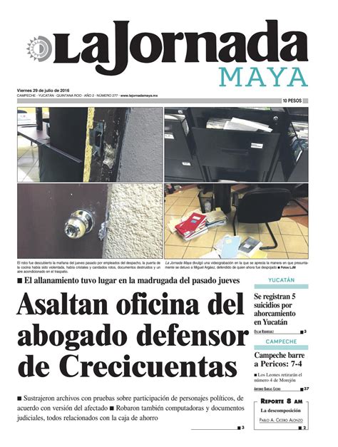 La Jornada Maya · Viernes 29 De Julio 2016 By La Jornada Maya Issuu