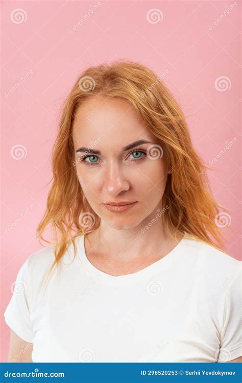 Portrait Of Attractive Young Woman Looking In The Camera Girl With