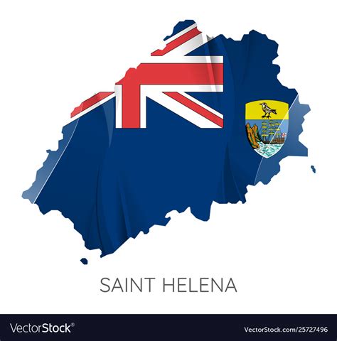 Map Saint Helena With Flag Royalty Free Vector Image
