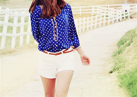 Red White And Blue Fashion Cute Blouses Fashion Souls