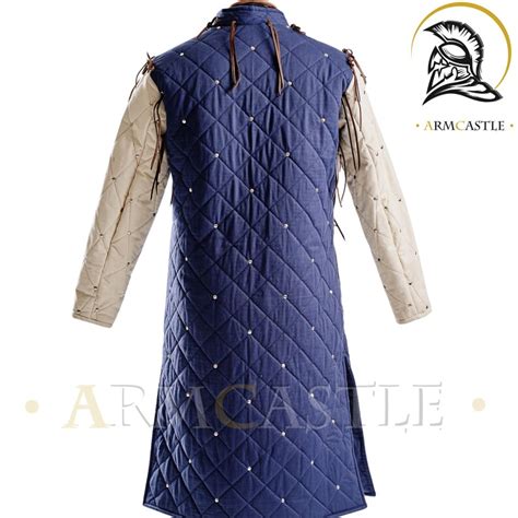 Medieval Witcher Gambeson Costume Crossed Quilted Thick Padded