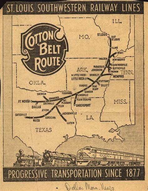 I Always Wanted To See The Cotton Belt Train Map Railroad History