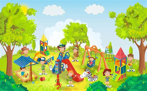 Children Playing In The Park Illustration By Yayasya Graphicriver