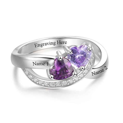An engraved anniversary gift adds an extra personal touch to the anniversary celebrations, here are lots of an engraved anniversary gift is a great way to add a personal touch to your gift, to make it. Personalized Promise Ring Heart Birthstone Engraved 2 ...