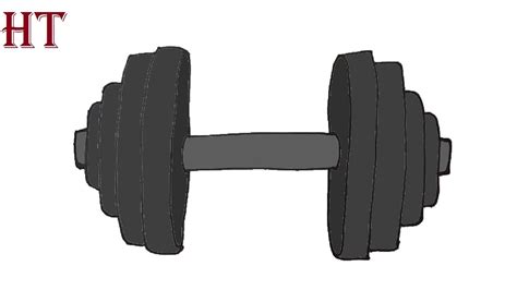 How To Draw A Dumbbell Easy Step By Step Easy Drawings Dibujos