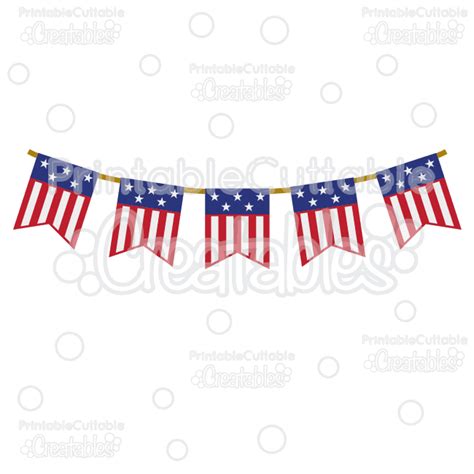 Download Patriotic Flag Banner Free SVG Cutting File & Clipart