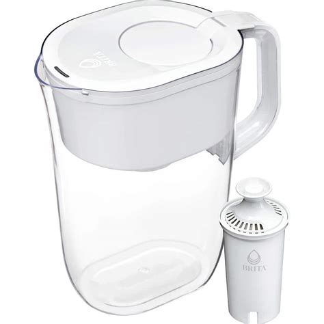 Brita 10 Cup Large Water Filter Pitcher In White With 1 Standard Filter