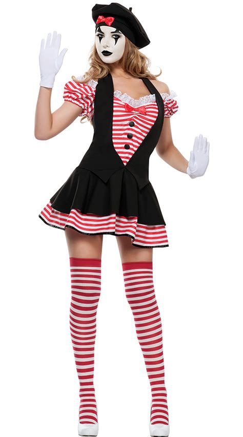 candy striped mime costume n9973