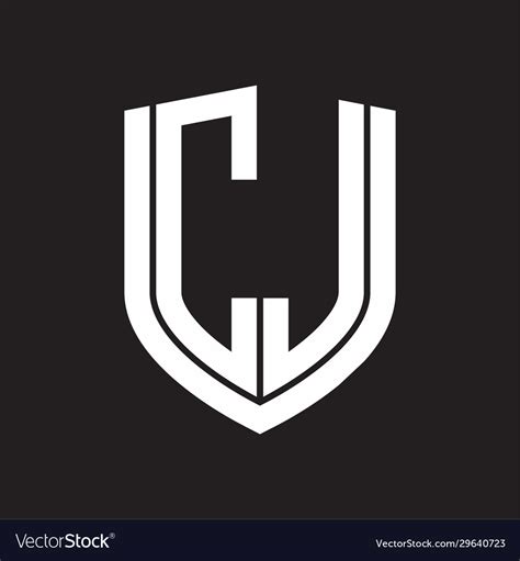 Cj Logo Monogram With Emblem Shield Design Vector Image