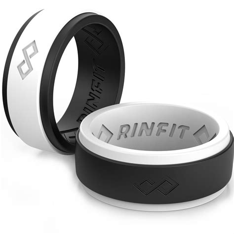 Rinfit Silicone Rings For Men Silicone Wedding Bands Men 2 Ring Pack