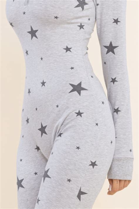 Pajama With Open Butt Flap Sexy Sleep Suit Grey Big Star Etsy